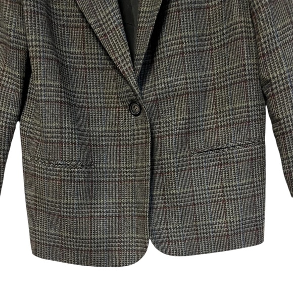 Sag Harbor Petite Vintage Women’s Wool Houndstooth long Line Blazer 14P Academia - Picture 7 of 12